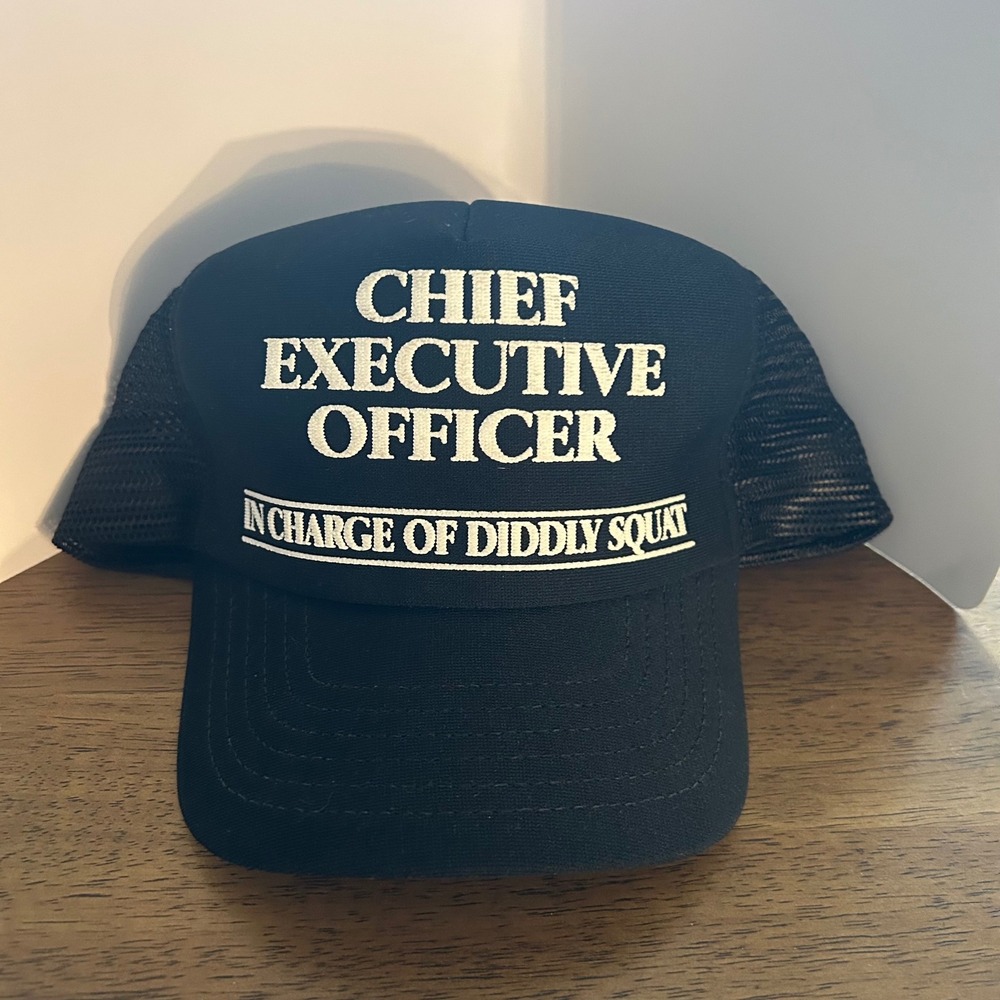 Trucker Hat Mens OSFA Black CEO In Charge Of Diddly Squat Funny Vintage